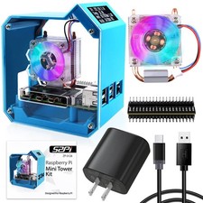 GeeekPi Mini Tower Kit with QC3.0 Power Supply for Raspberry Pi 4, Pi 4 Case wit picture