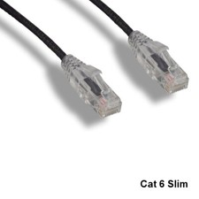 Kentek Black 14ft Slim Cat6 UTP Ethernet Patch Cord OD 3.6MM 28AWG Clear Boot picture