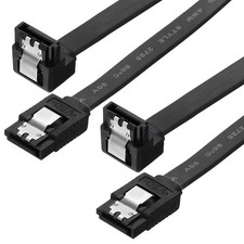 80cm SATA 3.0 Cable, 2 Pack Elbow Angled High Speed Data Cable, Black picture
