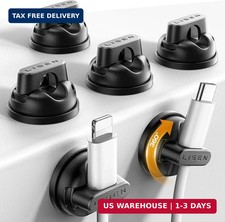 6-Pack Rotatable Cord Holder for Nightstand, 360°Rotating Magnetic Clips picture