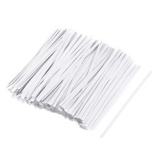 Long Strong Twist Ties 3.15 Inches Quality Kraft Closure Tie White 200pcs picture
