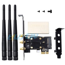 Mini PCI-e to PCI-e 1x 16x Desktop PC 3 Antennas Adapter for Wireless Wifi Card picture