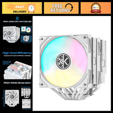 Dual Towers CPU Air Cooler 120mm ARGB for AMD Intel, High Performance, White picture