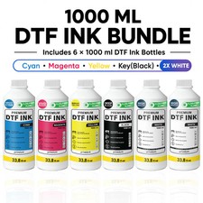 Premium DTF Ink Bundle - 6×1000 ml (33.8 fl oz), CMYKWW picture