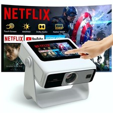 Smart Projector with WiFi and Bluetooth, 4K Supported Native large, White picture