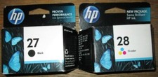 Set Factory Sealed Original HP 27 Black & 28 Color Inkjet Cartridges 2017-2020 picture