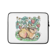 Strawbunny Kawaii Cute Strawberry Bunny Original Art Laptop Sleeve picture