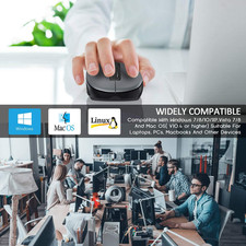 2.4GHz Wireless Mouse for Laptop, Ergonomic 6-Button Design, Grey picture