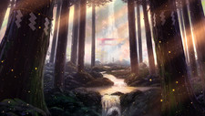 Landscape  art forest trees shrine sunset fantasy torii Custom Gaming Mat Desk picture