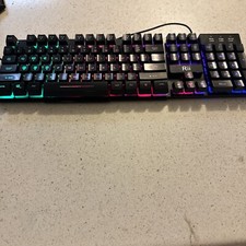Rii RK100+ Multiple Color Rainbow LED Backlit Large Size USB Wired Mechanical Fe picture