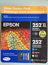 Genuine Epson Ink Cartridge 4 pack 252XL Black /252 Cyan Magenta Yellow exp 2/29 picture