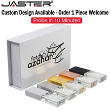 Personalized Crystal USB Stick 128GB 64GB with Printed Gift Box for Weddings picture