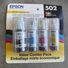 Epson EcoTank 502 Ink Bottles Value Combo Pack-4 Colors, Refill Ex: 10.2026 A10 picture