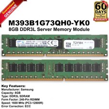 Samsung M393B1G73QH0-YK0 64GB 8x8GB PC3-12800 DDR3-1600MT/s Memory Ram T2F8K picture