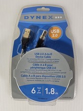 New Dynex USB 2.0 A-to-B Device Cable 6ft For Printers Scanners etc.  picture
