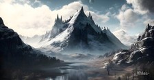 ⚔Skyrim Desk Mat - Mountain Valley 80x40cm / 31in x 15in Desk Pad, deskmat merch picture