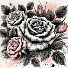 Roses Flowers Floral Art Mouse Pad Mousepad Art Painting Print Gardens picture