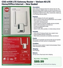 CSG M106 LTE Gateway Router - VERIZON 4G LTE Cellular Wireless Router  *NEW picture