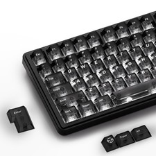 XVX Black Clear Keycaps, Transparent Keycaps 60 75 100 Percent, Ceramic Keyca... picture