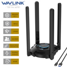 WAVLINK USB 3.0 WiFi Adapter WiFi 6 5400Mbps Tri Band Desktop USB WiFi Dongles picture