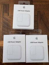 Three New Genuine Apple 12W USB Power Adapter - White MD836LL/A - Factory Sealed picture