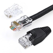 XANHAM 50 Pack Cat 6 Pass Through RJ45 Connector with Strain Relief Boots Uns... picture