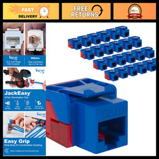 CAT6 RJ45 Keystone Jack Inline IDC No Pair Split, Blue - 25 Pack Networking Tool picture