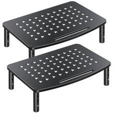 Zimilar 2 Pack Monitor Stands Risers, 3 Height Adjustable Riser Black picture