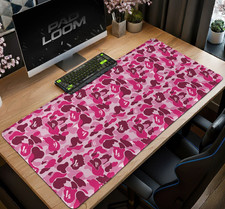 Bape Mouse Pad - Pink Camo Gaming Desk Mat Accessories picture