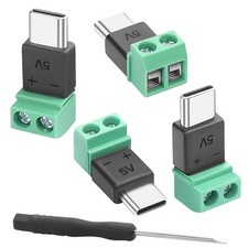 USB C 2Pin Solderless Adapter USB Type C Male to 2Pin Crimp Terminal Charging... picture