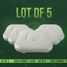 CISCO AIRONET AIR-LAP1141N-A-K9 802.11G/N POE ACCESS POINT LOT OF 5 BUNDLE DEAL picture