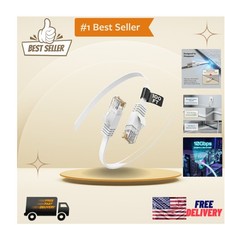 Flat Cat 6 Ethernet Cable 100FT - 10Gbps High-Speed LAN for Gaming & Streaming picture