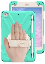 Tough Kids iPad Case, 5th Gen- Rotating W/Hand Strap & Stylus Holder- Mint Green picture