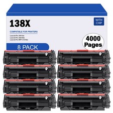 8PK Black Laser Toner Replacement for HP W1380X 138X 3001dw 3001fdw MFP 3101fdw picture