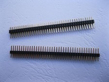 50 pcs 1.27mm 1x40 40pin Male Breakable Pin Header Single Row Strip Gold Plated picture