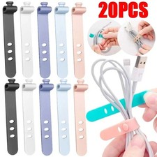 20pc Cord Organizer USB Holder Earphone Winder Cable Straps, Charging Cable Ties picture