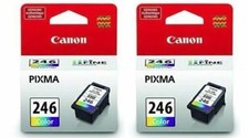2 Genuine Original Factory Sealed OEM Canon 246 Color Inkjet Cartridges picture
