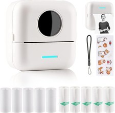 HuiJuKeJi X5 Mini Sticker Printer Bluetooth Smart Pocket Inkless Thermal - White picture