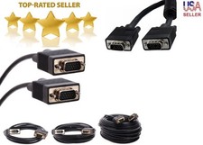 6FT 10FT 25FT 50FT 75FT 100FT HD15 SVGA VGA Monitor Cable M/M Male To Male Cord picture
