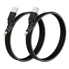 2Pcs USB to DC Power Cable 4x1.7mm, 5V 3A for LED Lights, 0.3 M/1Ft, Black picture