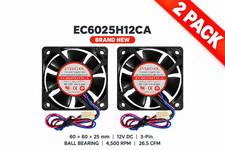 2-Pack EVERCOOL EC6025H12CA 60x60x25mm 12V 3-Pin High Speed Cooling Fan picture