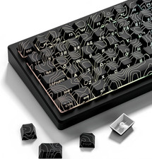 Dagaladoo Shine through Keycaps,Double Shot PBT Keycap,Topographic picture