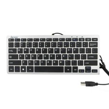 Sliver W/ Black Key Mini Slim USB Wired Keyboard for Notebook Laptops PC Desktop picture