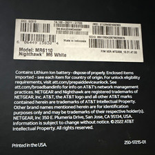 NETGEAR Nighthawk M6 MR6110 AT&T 5G Wi-Fi Hotspot Modem Wireless White picture