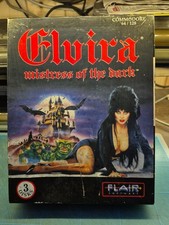 ELVIRA MISTRESS OF THE DARK GAME COMMODORE 64 128 FLOPPY DISK C64 VERY RARE BOX picture