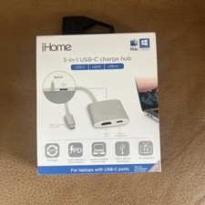 iHome 3 In 1 USB-C Charge Hub Mac & PC Compatible USB-A HDMI Ports Adapter picture