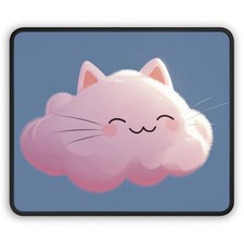 Kawaii Pink Cat Cloud Gaming Mouse Pad | Cute Cloud Kitty Desk Mat picture