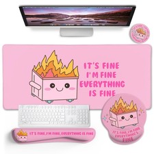 Blusabaca Dumpster on Fire Mouse Pad Desk Pad, Funny Cute Desk Mat Large Gaming picture