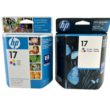 HP 17 Tri Color Ink Cartridge Lot 2 Genuine OEM NEW C6625AN Printer Ink picture