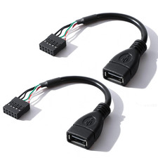 2 Pcs USB Header To-Usb Port USB 2.0 Female-To Motherboard 9 Pin Header Adapter picture